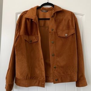 Button down corduroy jacket, size medium, burnt orange